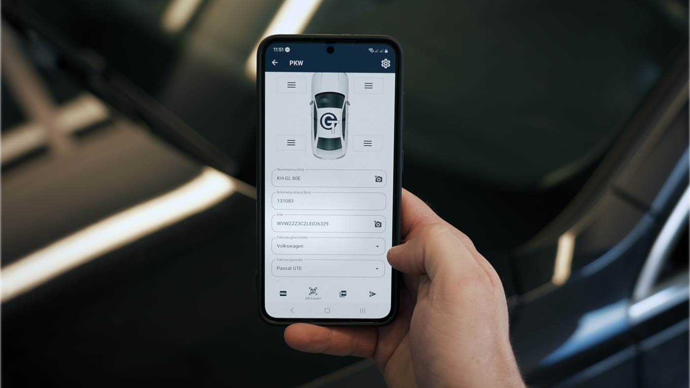Tire Scan Mobile erkennt die Fahrzeug-Identifikationsnummer auf einem Foto.