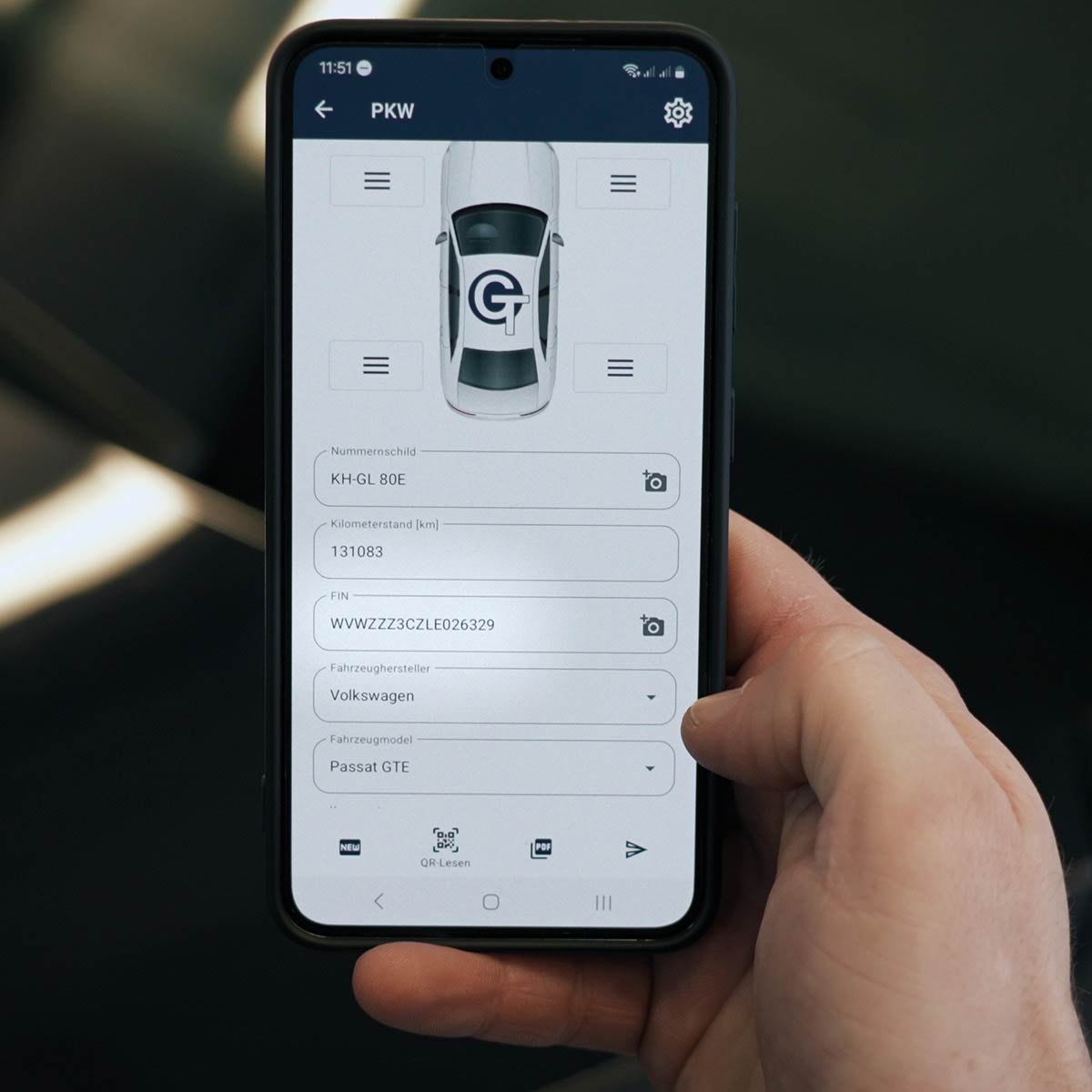 Automatische Erkennung der Fahrzeug-Identifikationsnummer.